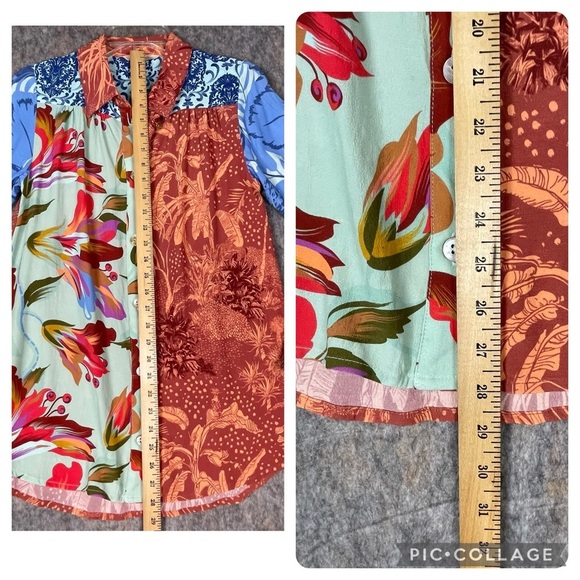 Soft Surroundings Hermosa Chic ColorBlock Floral Sophisticated Tunic Blouse XS - Picture 13 of 14